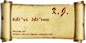 Kövi János névjegykártya